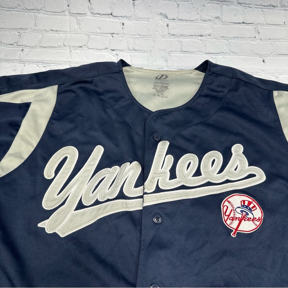 Dynasty MLB Series All Stars New York Yankees Jersey Mens Shirt Button Up Navy - Picture 2 of 8